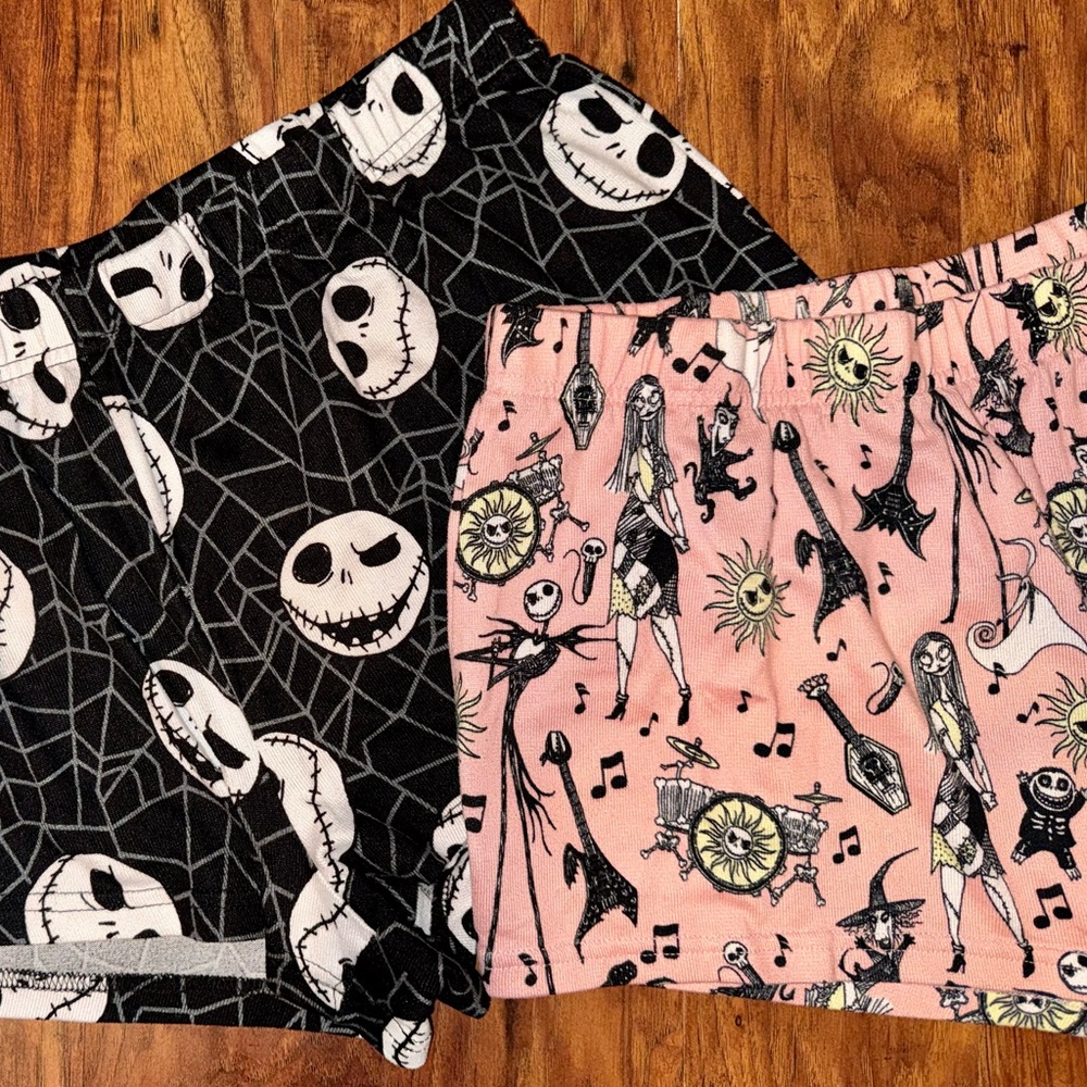 Disney Nightmare Before Christmas Sleep Shorts PJs 2 Pair Bundle XL